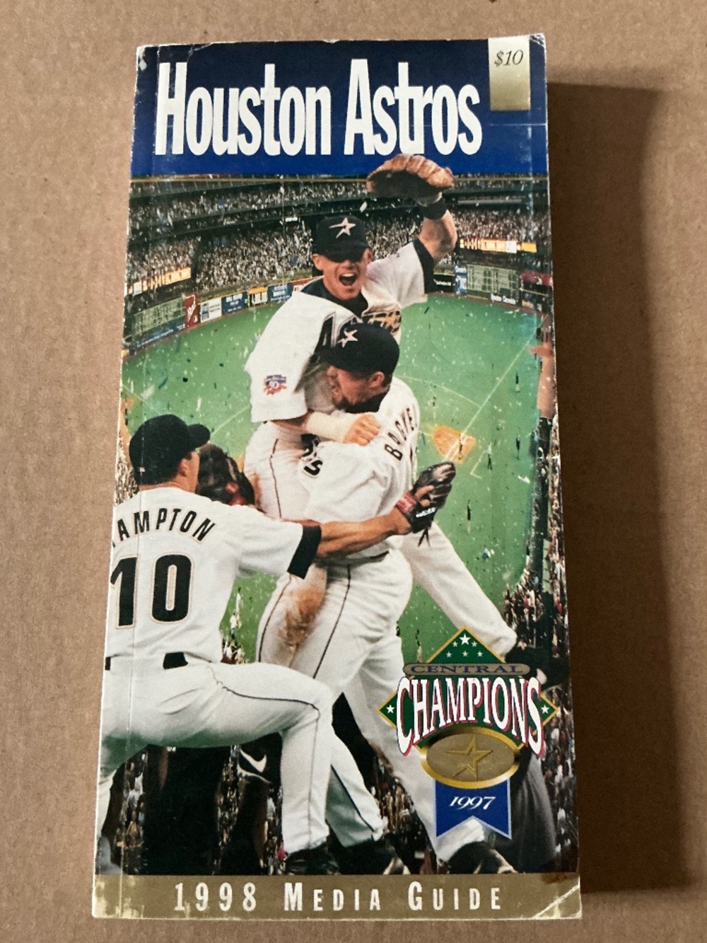 1998 Houston Astros Media Guide Fold Out 40 Man Roster
